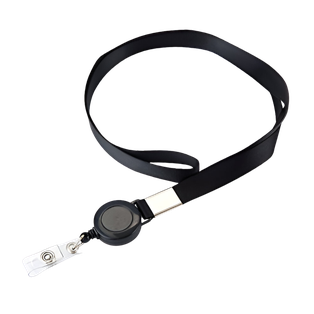 Portagafete poliester negro 45*2 cm cinta con Yoyo