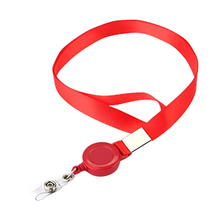 Portagafete poliester rojo 45*2 cm cinta con Yoyo