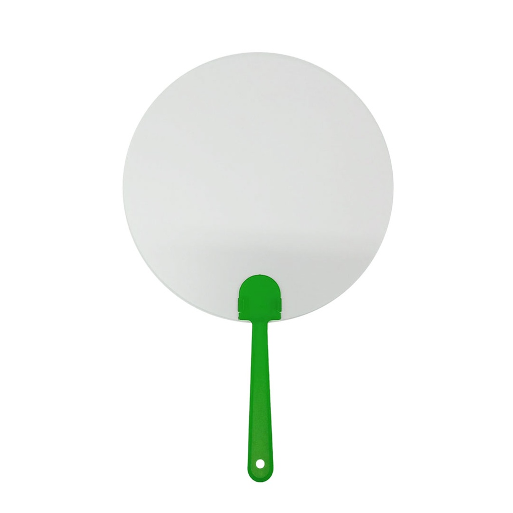 [P251379] Abanico plástico verde redondo