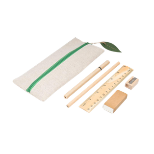 Estuches lona Verde 9*20 cm Eco set 6 pcs