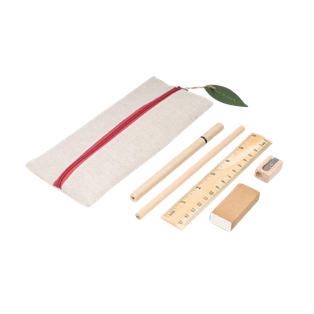 Estuches lona rojo 9*20 cm Eco set 6 pcs