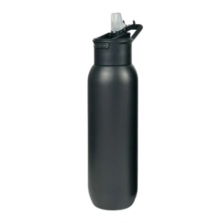 Pachon Acero Inoxidable Negro 600 ml Boquilla Automatica Doble Pared Con Pajilla