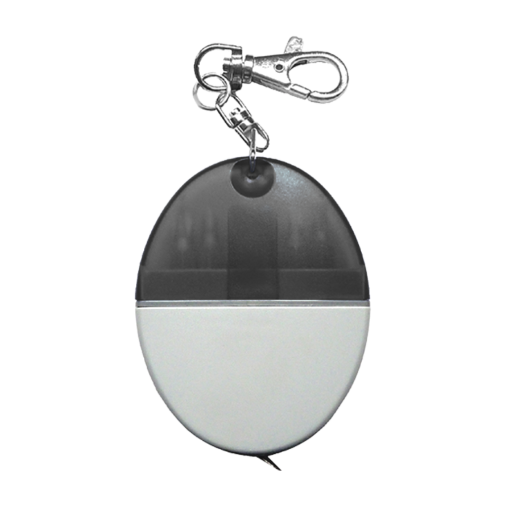 [H950420] Llavero acero inoxidable negro 4 puntas de desarmador y metro