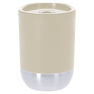 Vinero plástico beige 300 ml doble pared base de acero inoxidable