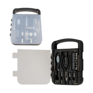 Herramienta Acero inoxidable negro 21*8*16*2.8 cm 22 pcs en caja plástica con agarrador