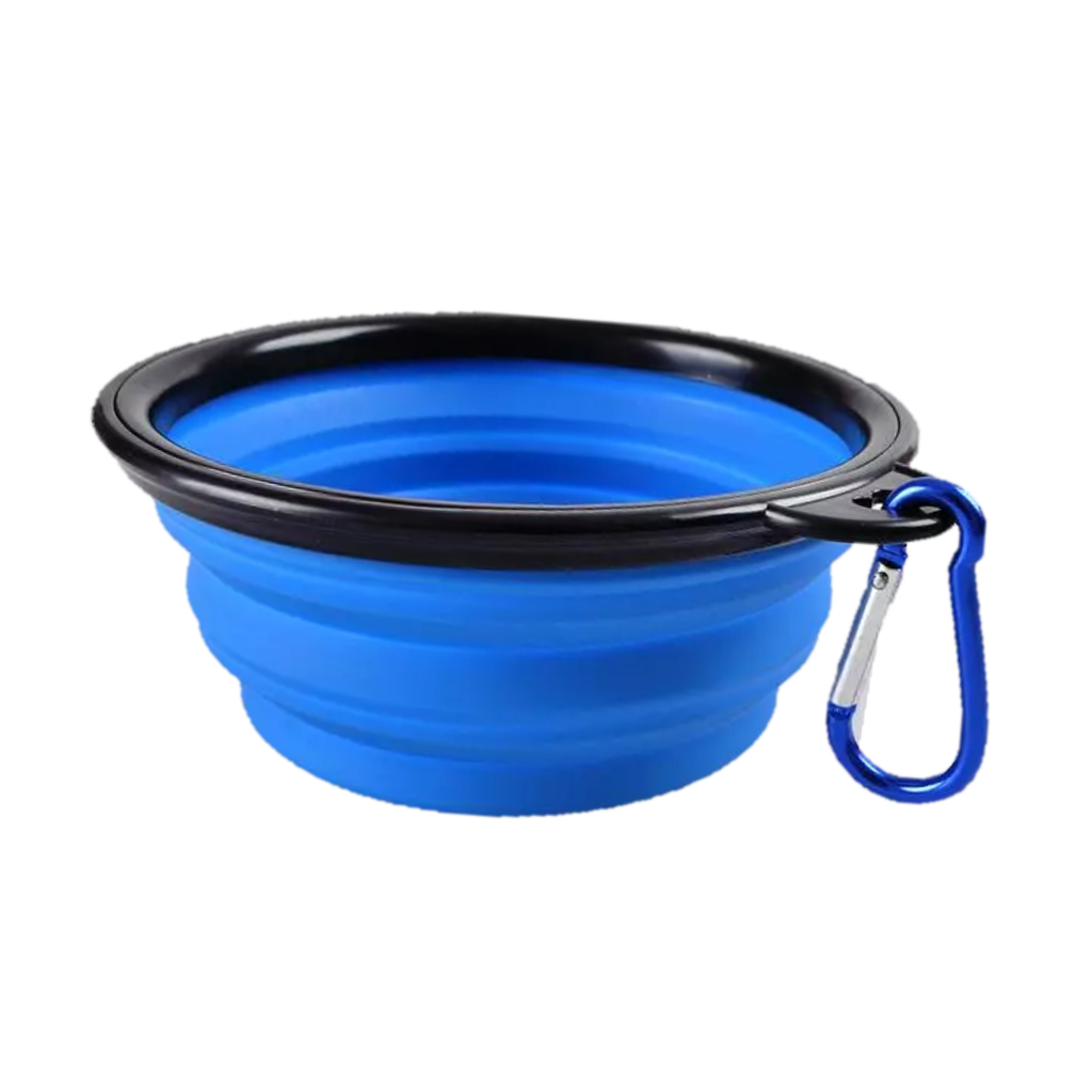 [MS120082] Tazon Silicón azul reflex 350 ml expandible con arnés para mascota