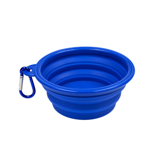 Tazon Silicón azul reflex 350 ml expandible con arnés para mascota