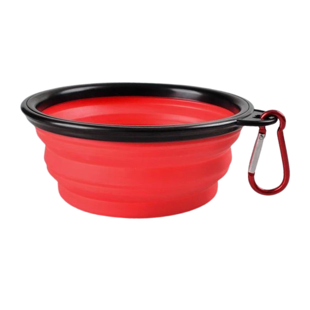 [MS120083] Tazon Silicón rojo 350 ml Expandible Con arnés para mascota