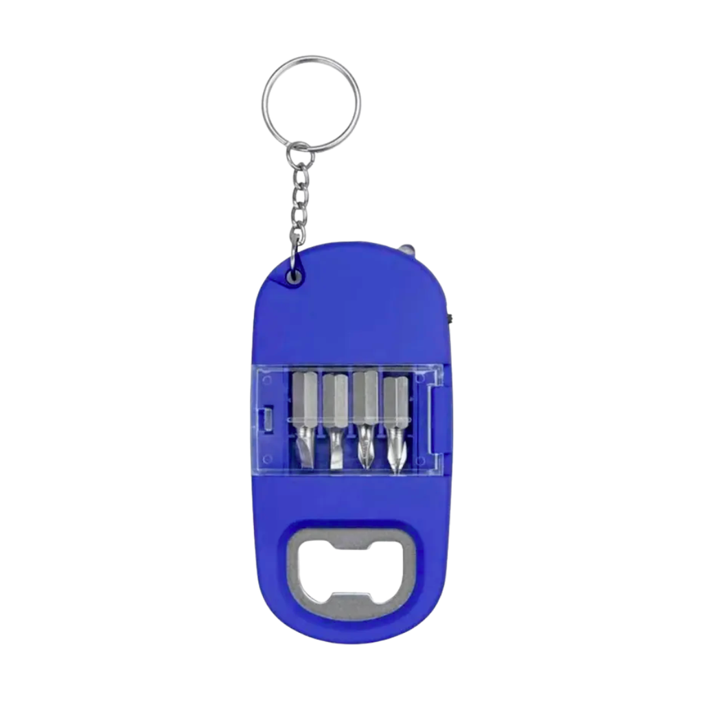 [H950424] Desarmadores acero inoxidable azul reflex toad con destapador y argolla