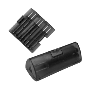 Desarmador acero inoxidable negro set de 6 pcs en caja triangula