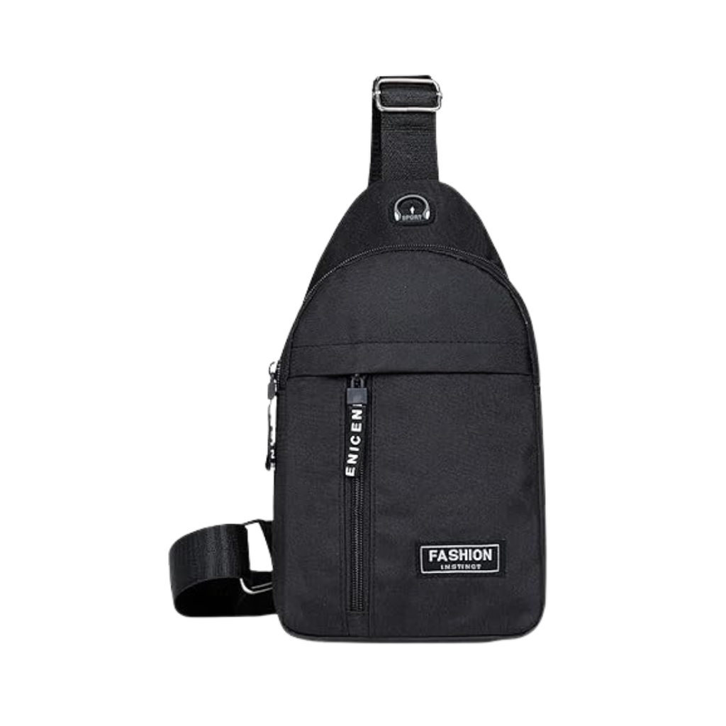 [P298101] Mochila oxford negro 16*6*30 cm venice cruzada