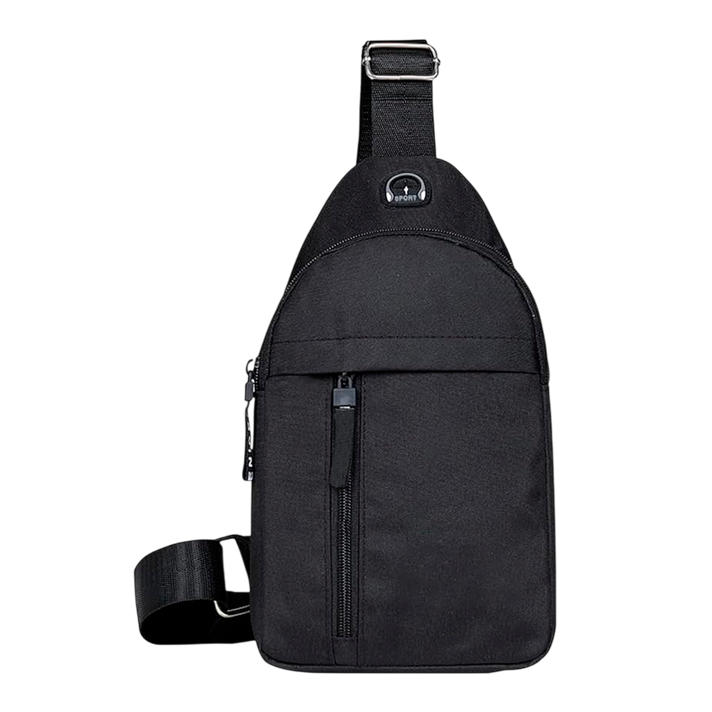 [P298101] Mochila oxford negro 16*6*30 cm venice cruzada