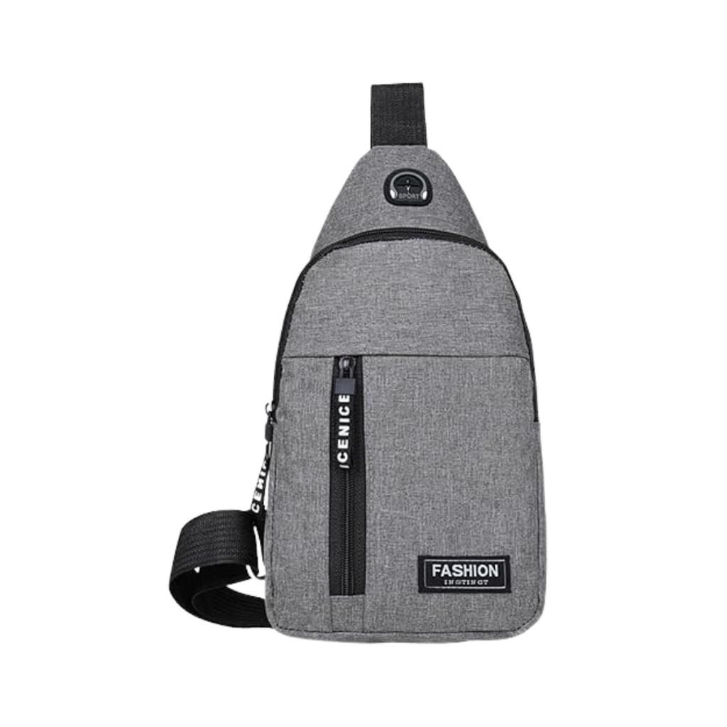 [P298102] Mochila oxford gris 16*6*30 cm venice cruzada