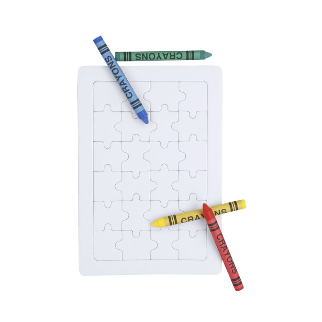 [E389335] Rompecabezas cartón 4 crayones de cera