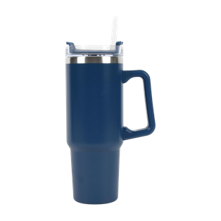 Taza Acero Inoxidable azul oscuro 30 oz boldy doble pared con pajilla