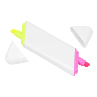 Resaltador Plástico Blanco Slash de dos colores