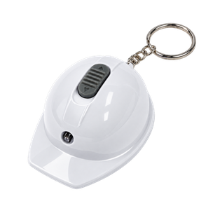 Llavero Plástico Blanco 6.4*4.4*3 cm forma de casco tipo llavero con linterna