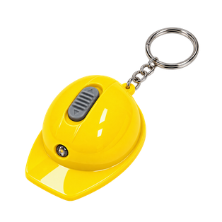 Llavero Plástico Amarillo 6.4*4.4*3 cm forma de casco tipo llavero con linterna