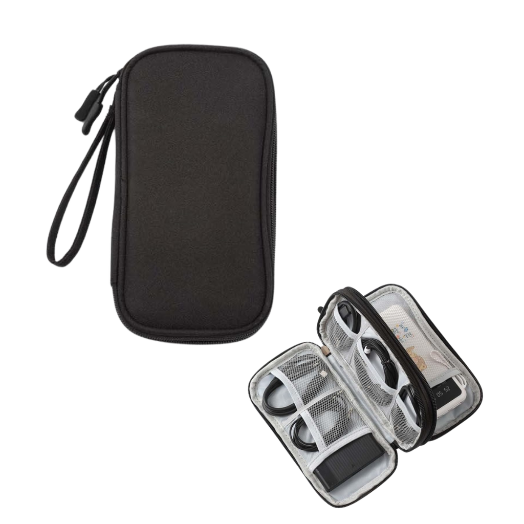 [P298120] Organizador Oxford Negro 19*11*5.5 cm De Viaje Para Cables