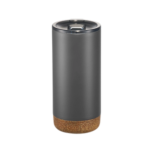 Vaso Acero Inoxidable gris 400 ml térmico doble pared con base de corcho