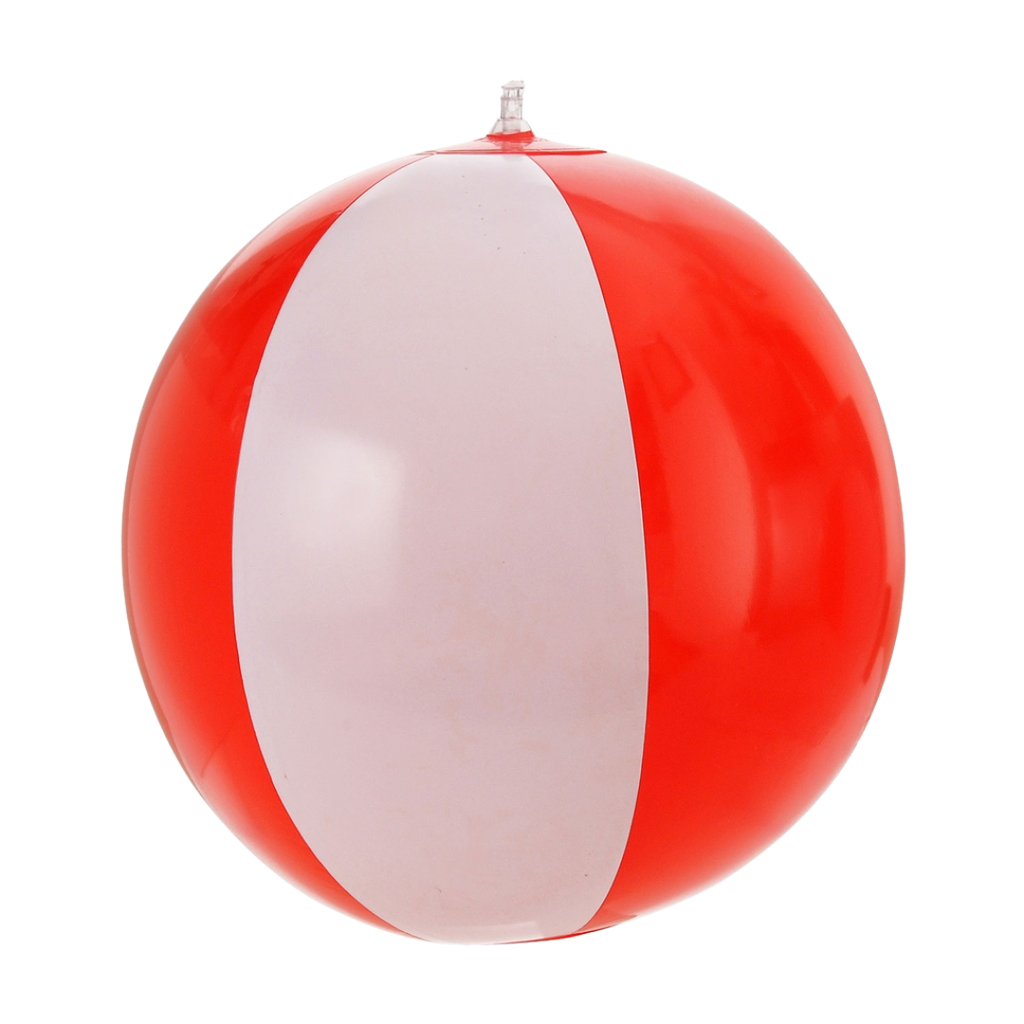 [P220652] Pelotas Pvc Rojo 18 Plg Inflable Con Gajos Blancos