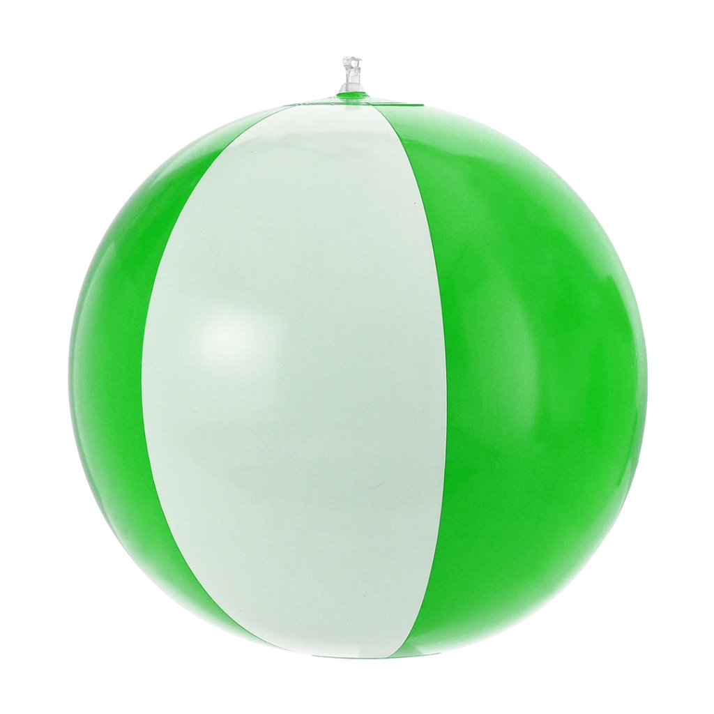 [P220654] Pelotas Pvc Verde18 Plg Inflable Con Gajos Blancos
