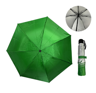 Sombrillas Poliester Verde 55 Cm Secretarial  Silver Back 7 Varillas