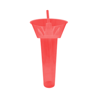 Vaso Plástico Rojo 800 Ml Botanero Con Pajilla