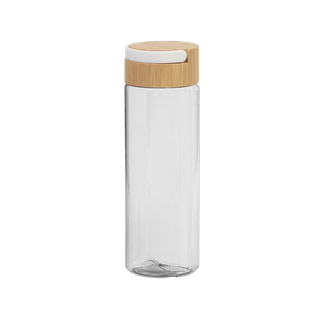 Pachon Plástico Transparente 700 Ml Diamond Tapa De Bambú