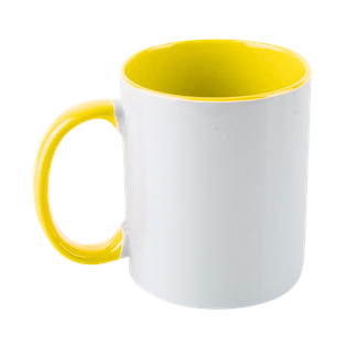 Taza Cerámica Amarillo 8.2*h9.5cm 11oz  Para Sublimar Color En Interior Y Oreja