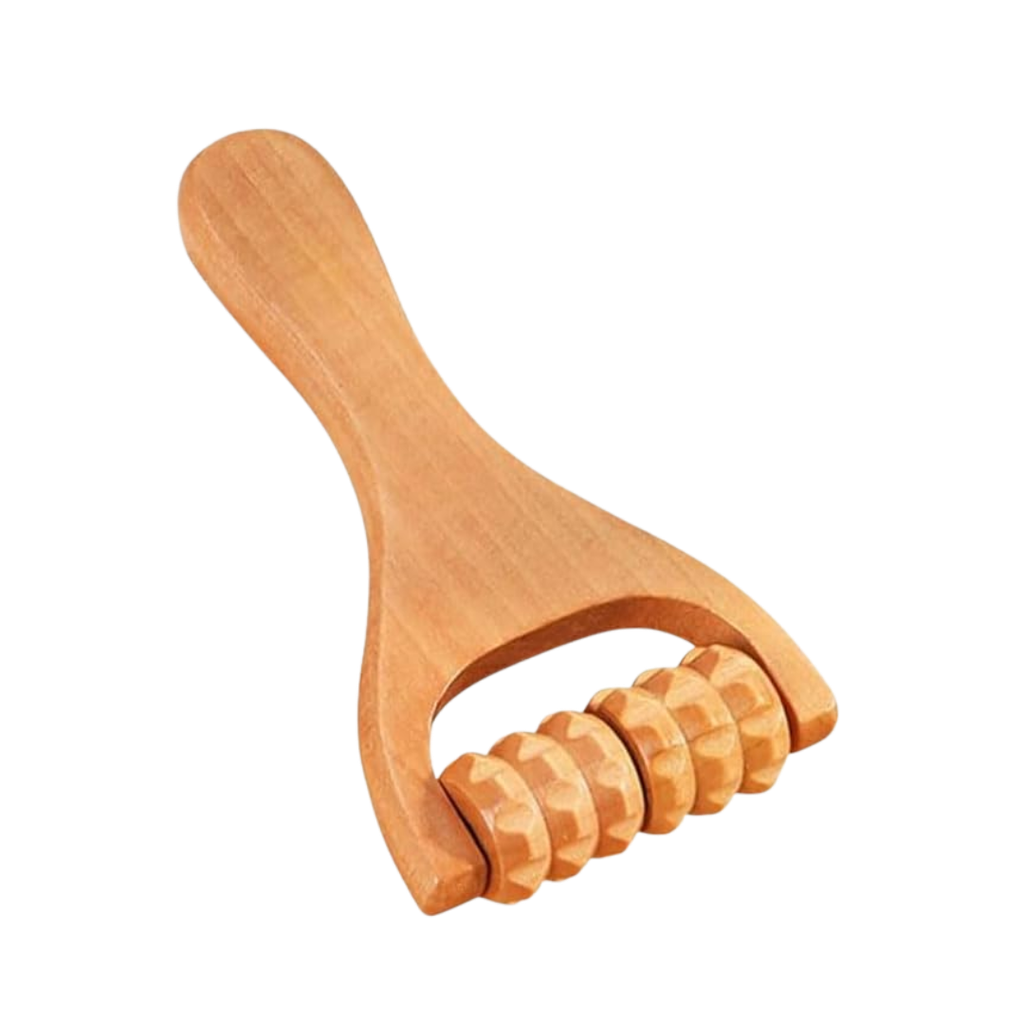 [B664001] Masajeador Madera Natural 15*8 cm Rodillo De Mano