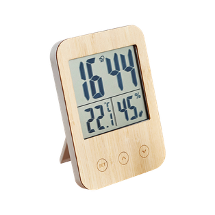 Reloj Bambú Natural 120*86*20mm Smash De Escritorio Botones Tactiles