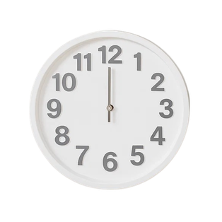 Reloj Plastico Blanco 30*30*4.5 Cm Sangtal De Pared Numeros Plateados