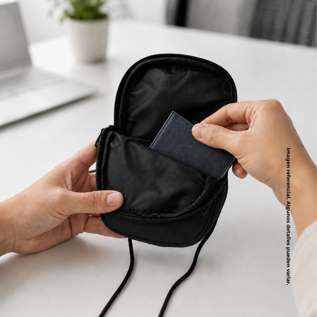 BOLSA, OXFORD, NEGRO, 20*12.2*2.5 cm, HOBBY PARA ORGANIZAR DOCUMENTOS, CABLES Y CELULAR