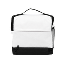 LONCHERA, OXFORD, BLANCO, 25*17*25 cm, SOCCER CON BOLSA BASE NEGRA Y DISEÑO DE PELOTA
