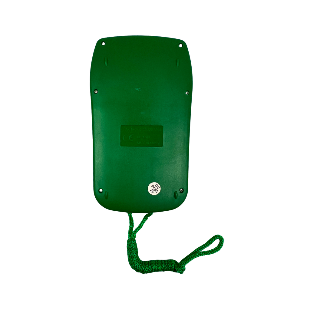 Calculadora, Plastico, Verde, 127*75*10mm , Racoon Con Pita