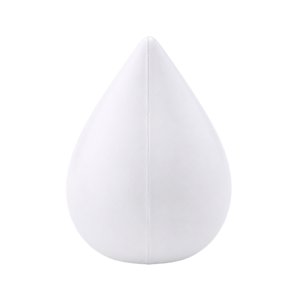 antiestres, pu, blanco, 8*6 centimetros, forma de gota