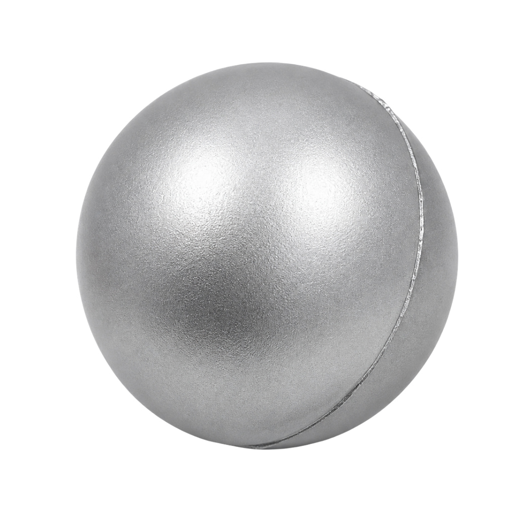 ANTIESTRES, POLIURETANO, PLATEADO, 6.3 cm, FORMA DE PELOTA