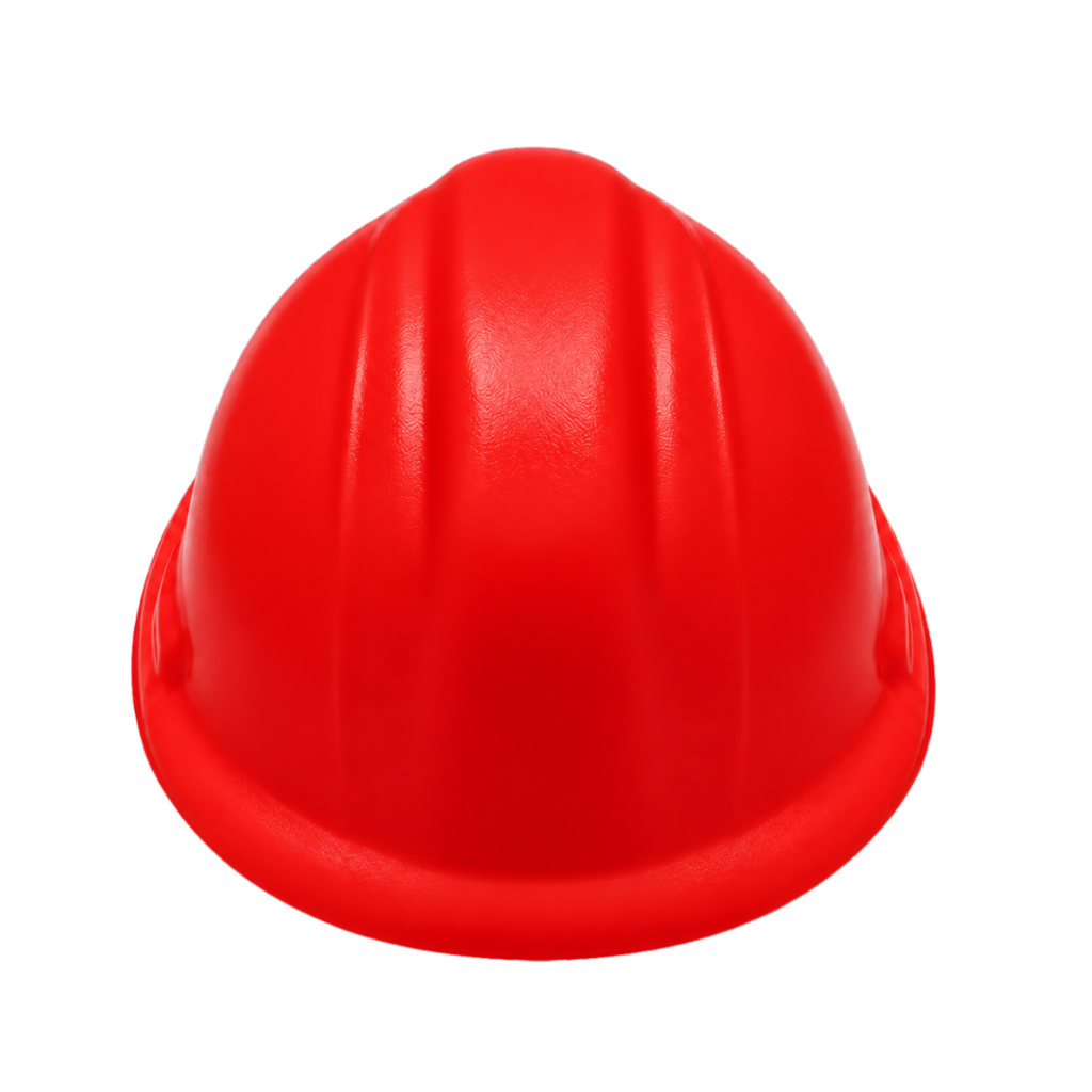 ANTIESTRES, PU, ROJO, 8.2*7*4.5 cm, FORMA DE CASCO DE SEGURIDAD