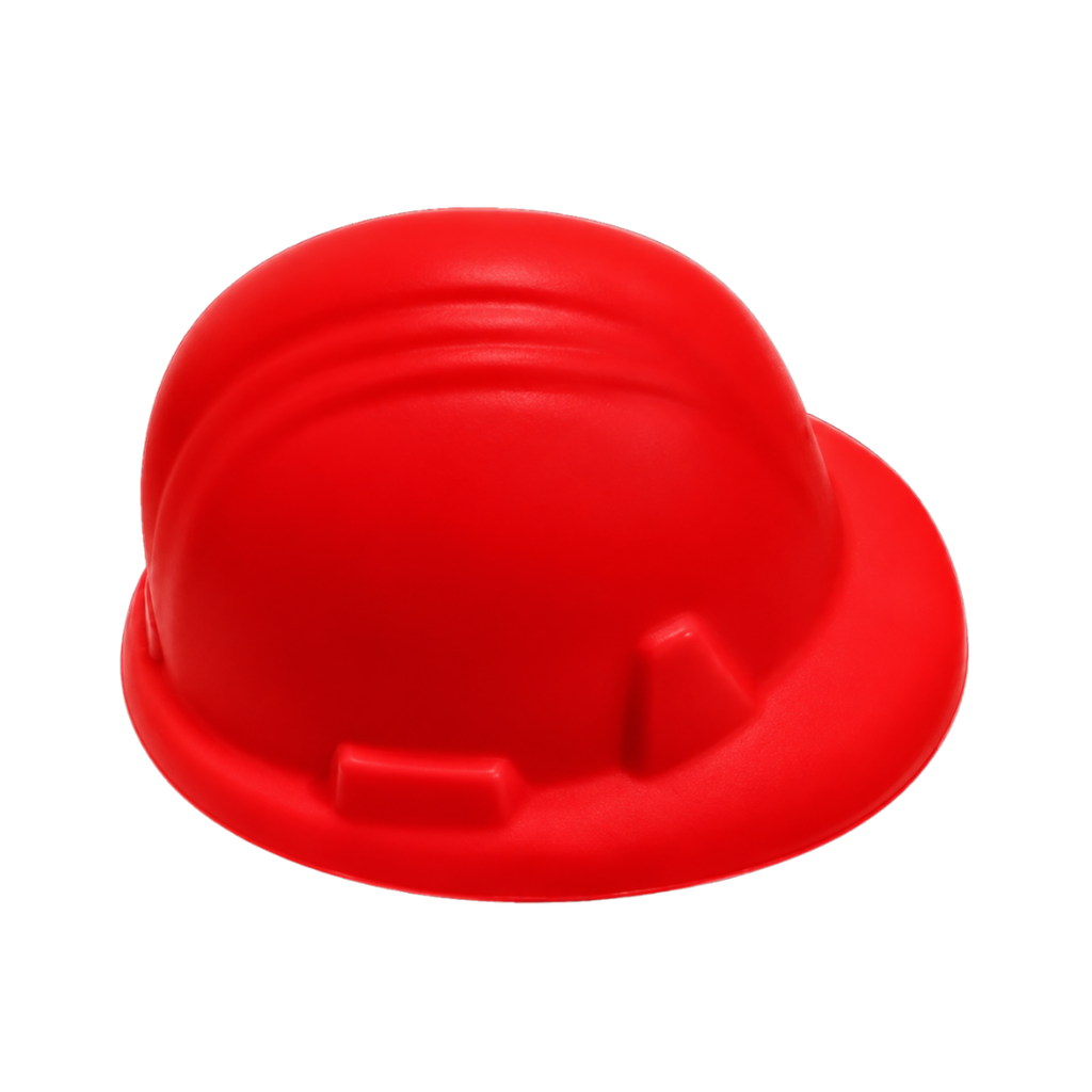 ANTIESTRES, PU, ROJO, 8.2*7*4.5 cm, FORMA DE CASCO DE SEGURIDAD