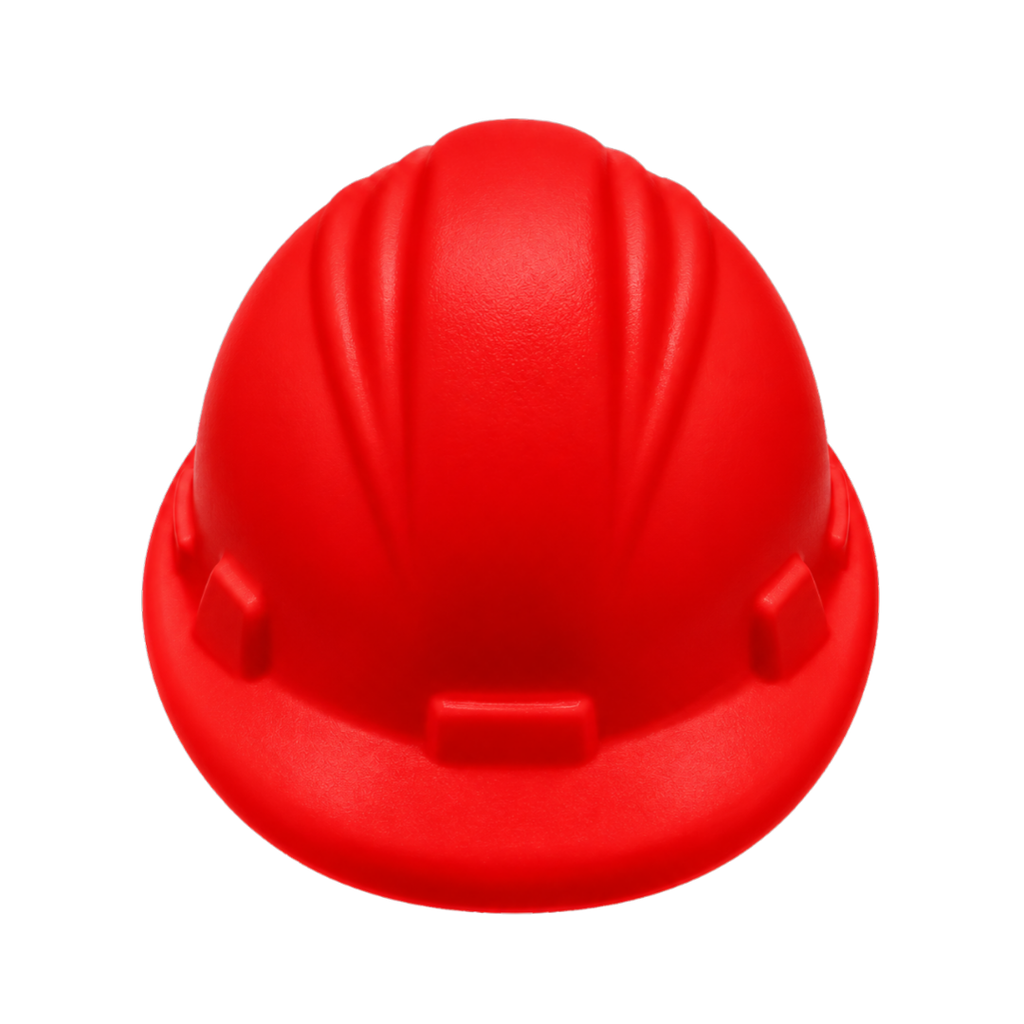 ANTIESTRES, PU, ROJO, 8.2*7*4.5 cm, FORMA DE CASCO DE SEGURIDAD