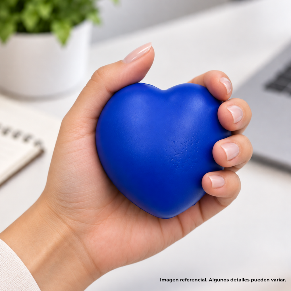 Antiestres Pu Azul 7*6.8*5 cm forma de corazón