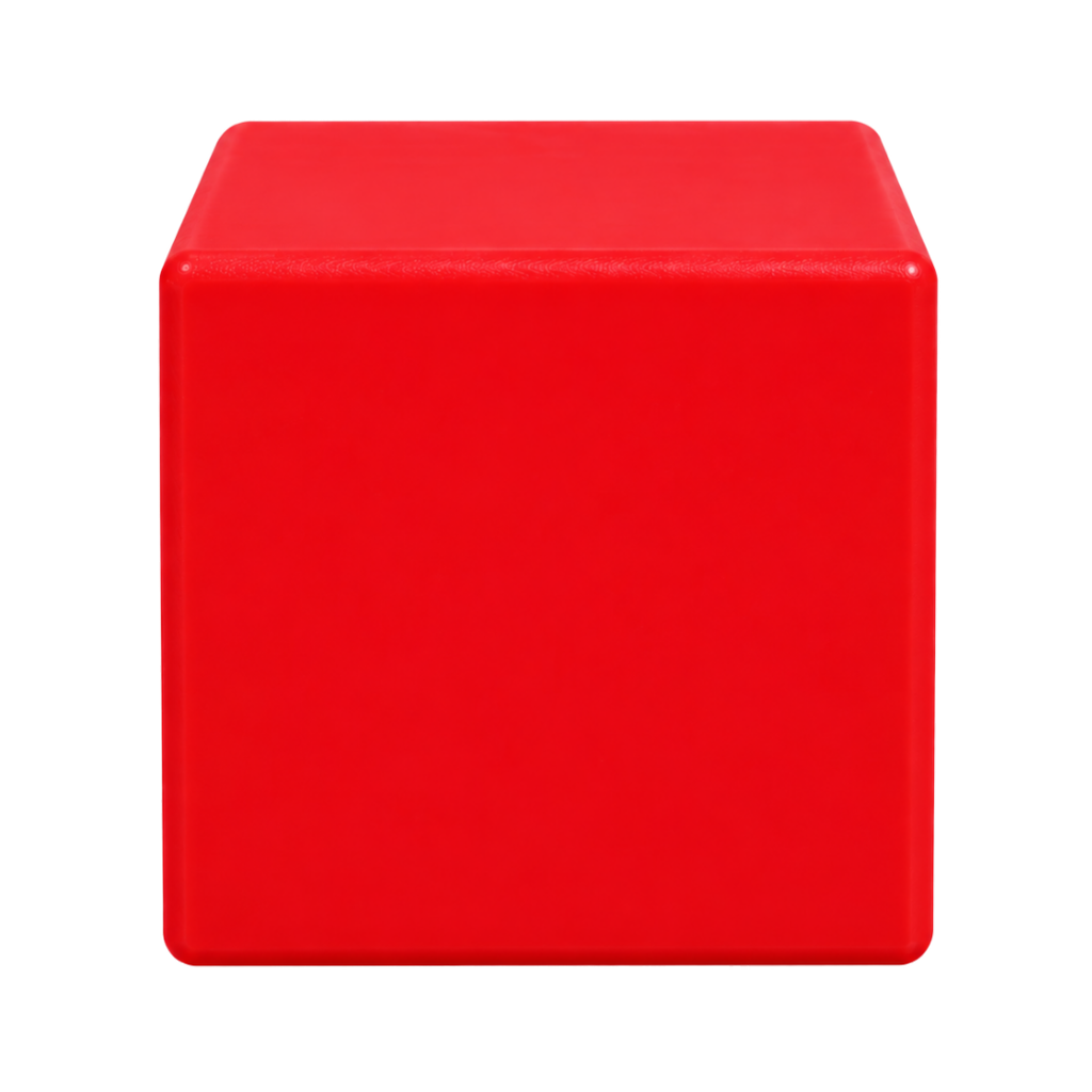 Antiestres Pu rojo 5 cm cubo orillas redondas