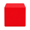 Antiestres Pu rojo 5 cm cubo orillas redondas
