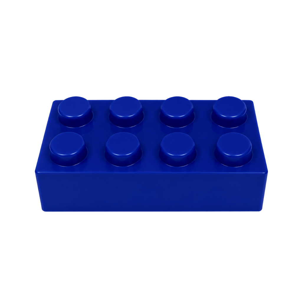 Antiestrés Poliuretano azul reflex  7.8*4*2.8CM lego rectangular 4x2