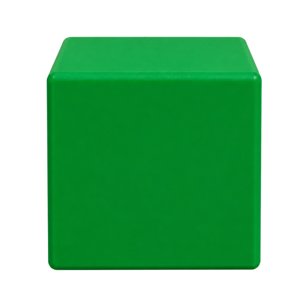 Antiestres Pu Verde 5 cm cubo orillas redondas