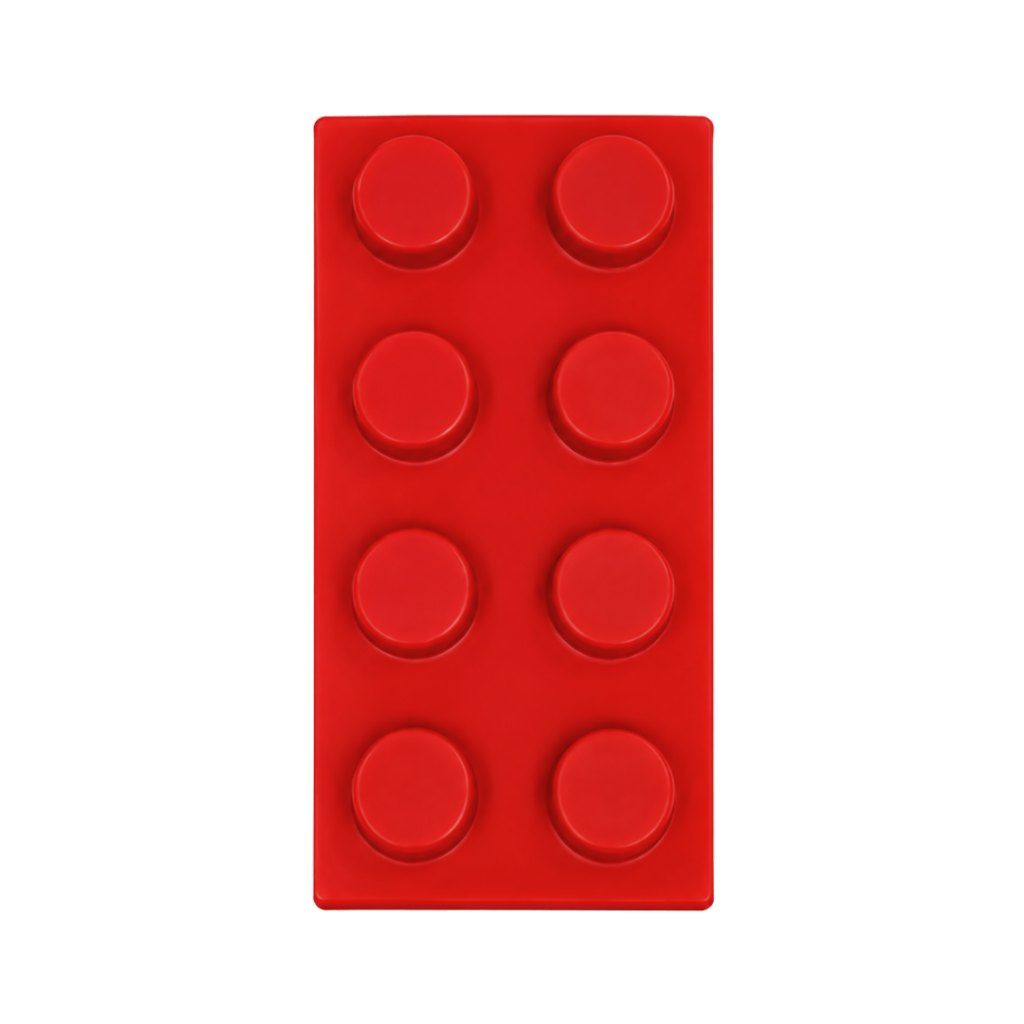 Antiestrés Poliuretano rojo  7.8*4*2.8CM lego rectangular 4x2