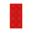 Antiestrés Poliuretano rojo  7.8*4*2.8CM lego rectangular 4x2