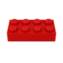 Antiestrés Poliuretano rojo  7.8*4*2.8CM lego rectangular 4x2
