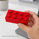 Antiestrés Poliuretano rojo  7.8*4*2.8CM lego rectangular 4x2